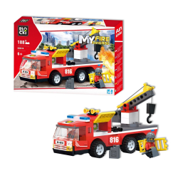Klocki BLOCKI - MyFireBrigade Wóz strażacki z hakiem holowniczym